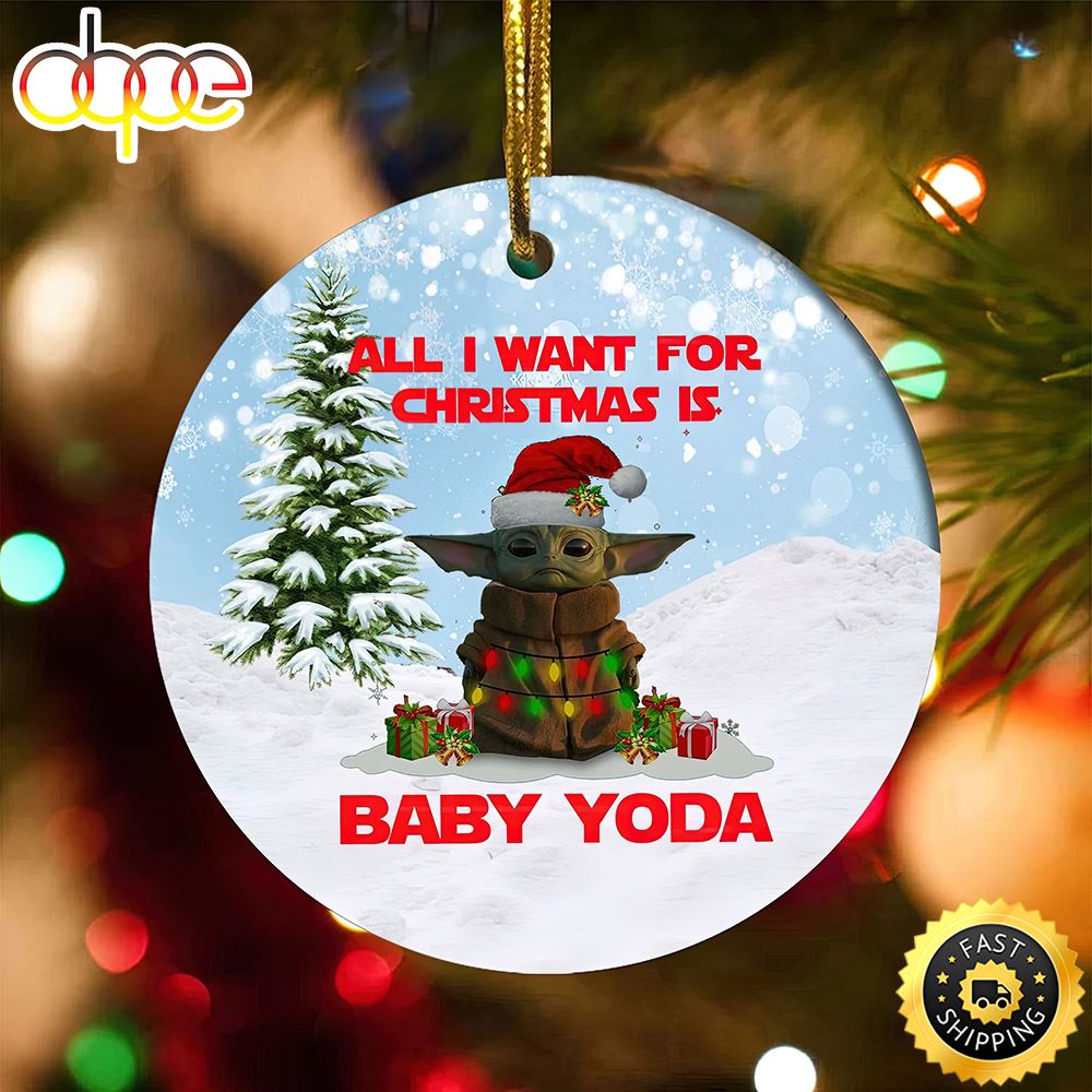 All I Want For Is Baby Yoda Hallmark Nfl Ornaments 2022