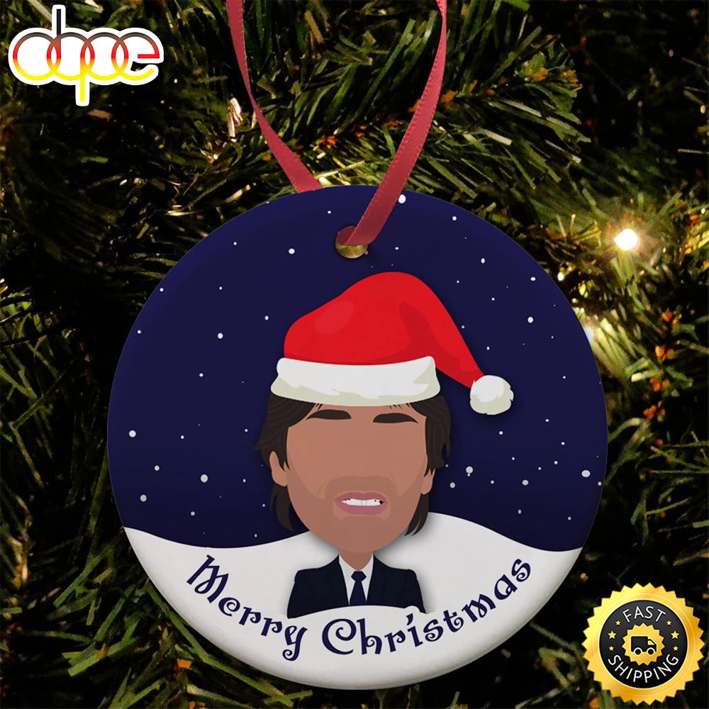 Antonio Conte Spurs Santa Hat Football Christmas Ornaments