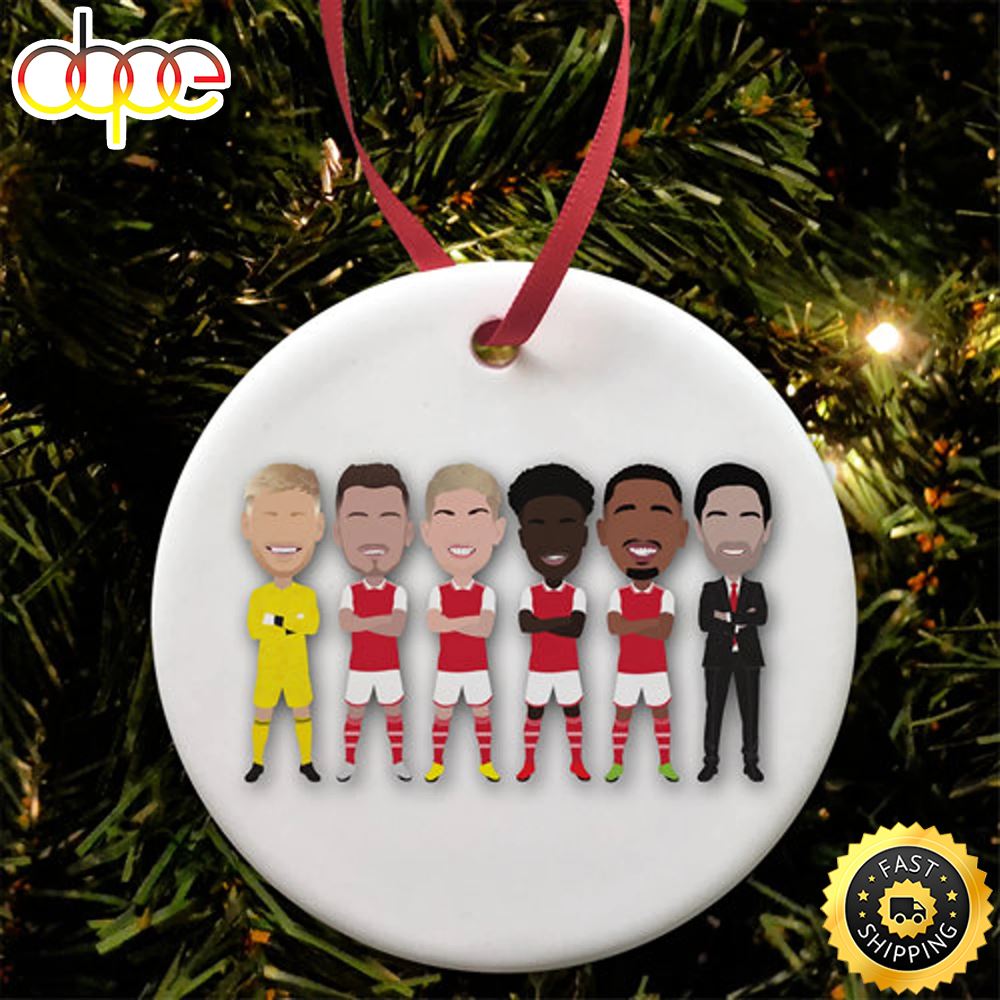 Arsenal Arteta Saka Jesus 2022 23 Football Christmas Ornaments