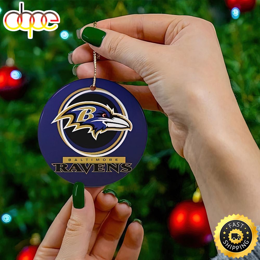 Baltimore Ravens Christmas 2022 NFL Football Ornament