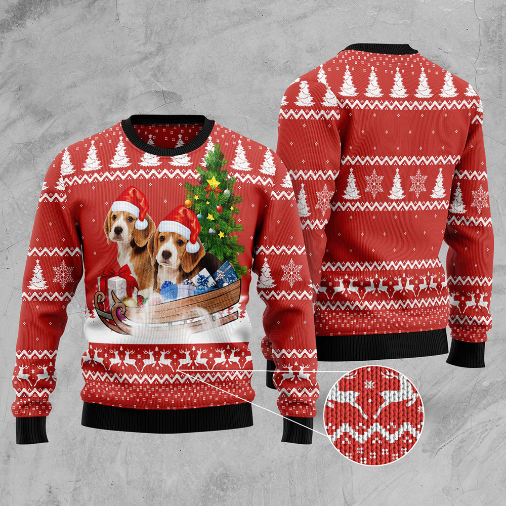Beagle Dashing Ugly Christmas Sweater Unisex Sweater Christmas Outfit