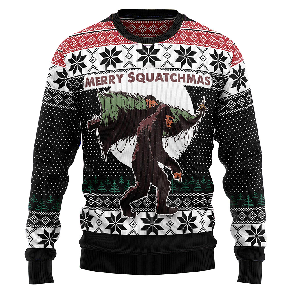 Bigfoot Squatchmas Ugly Christmas Sweater Christmas Unisex Crewneck Sweater
