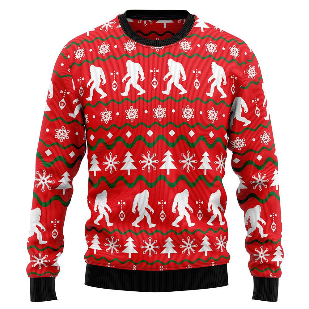 Bigfoot Ugly Christmas Sweater Xmas Jumper Holiday Pullover