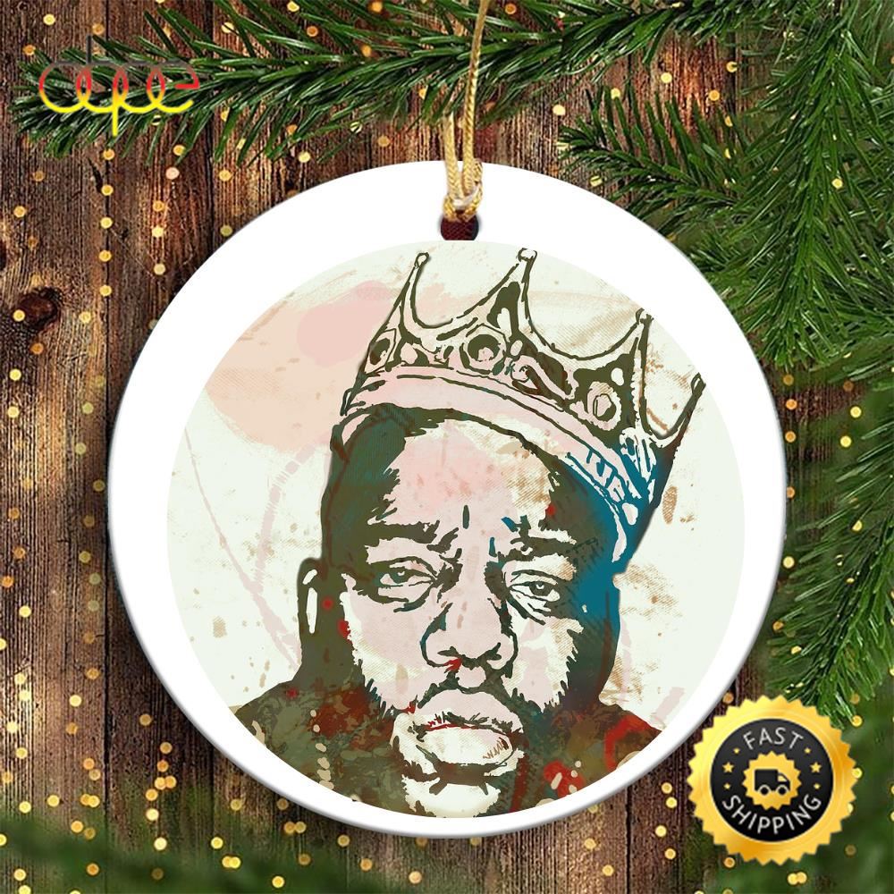 Biggie Rapper 90s Hip Hop Christmas Ornament