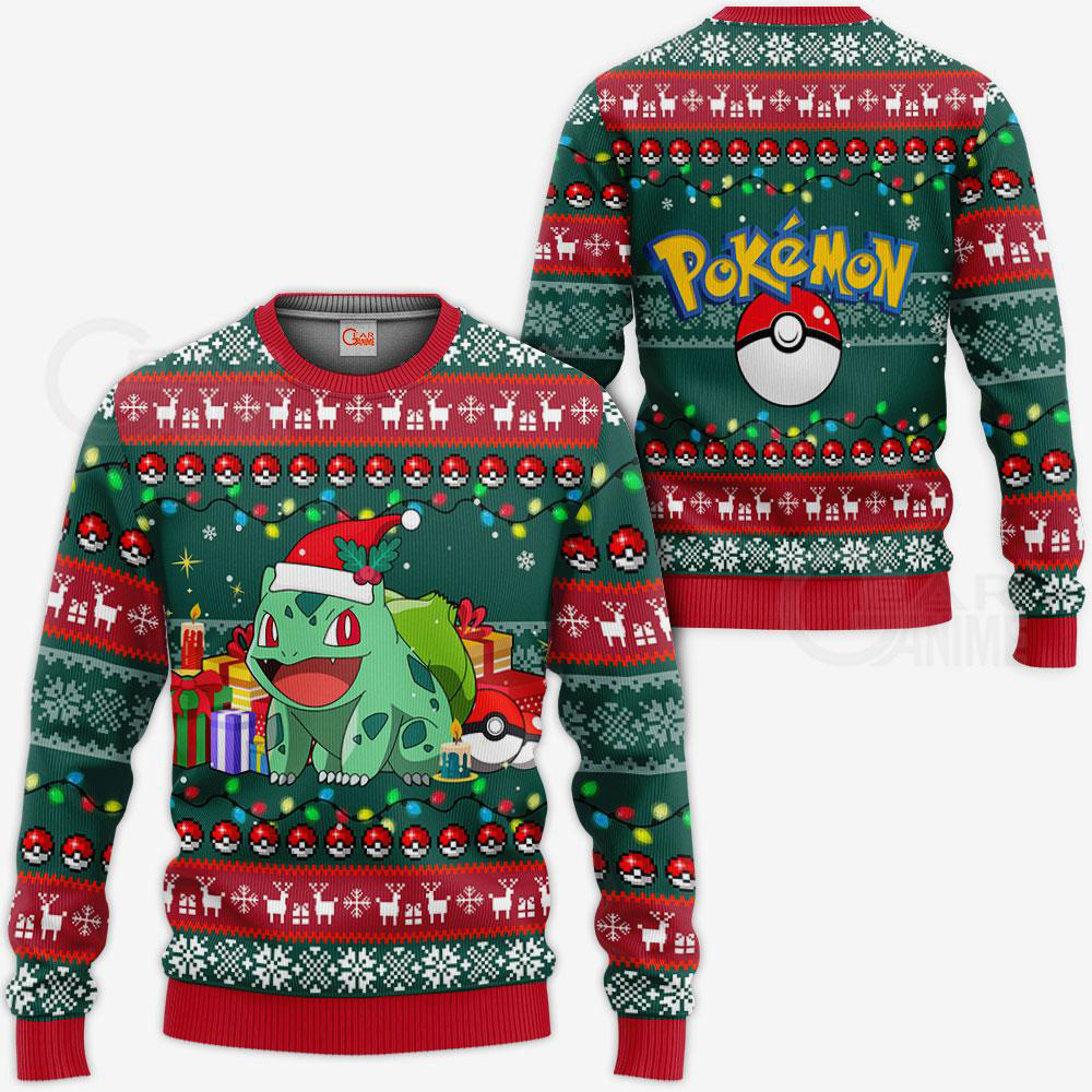 Bulbasaur Ugly Christmas Pokemon Anime Xmas Gift Sweater