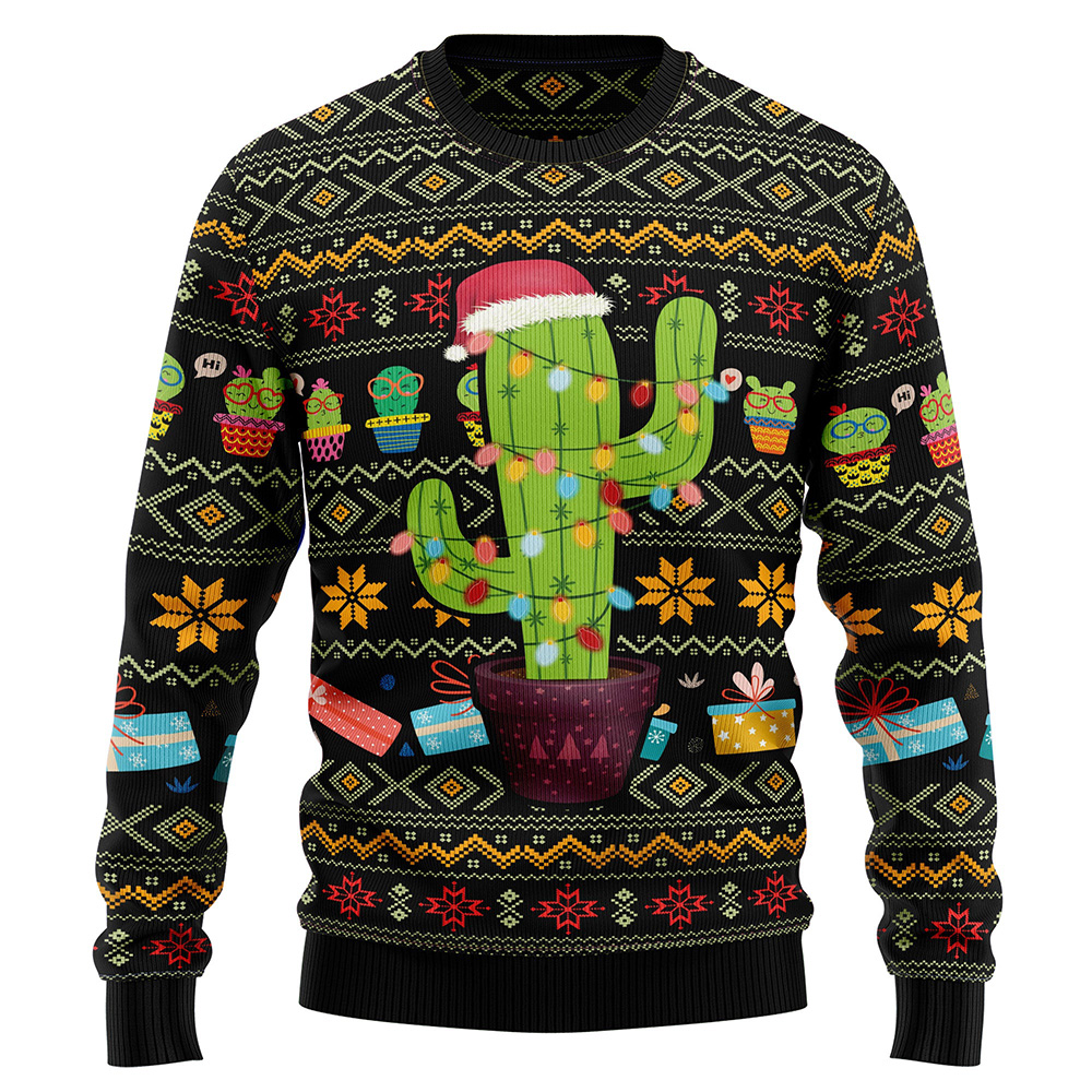 Cactus Xmas Ugly Christmas Sweater Gift For Christmas