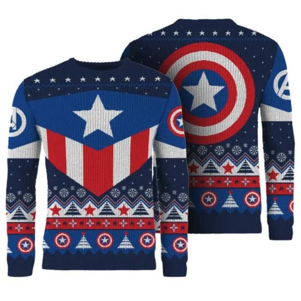 Captain America Red White And Blue Christmas Sweater