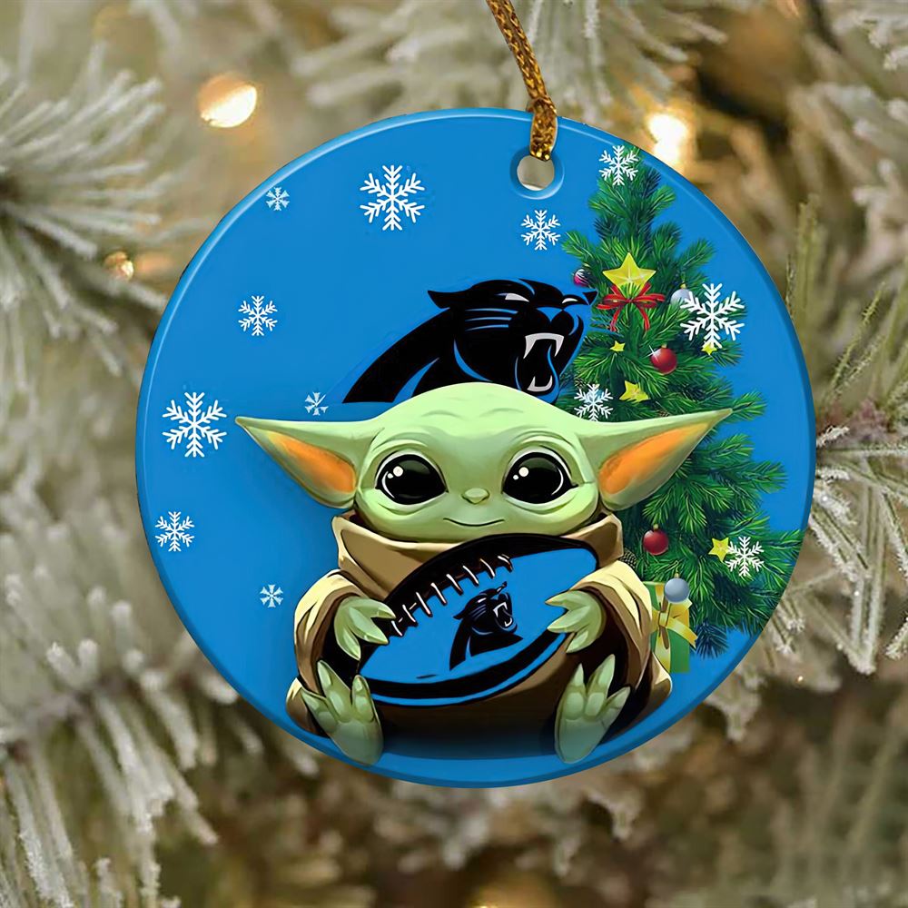 Carolina Panthers Baby Yoda NFL Ornaments 2022
