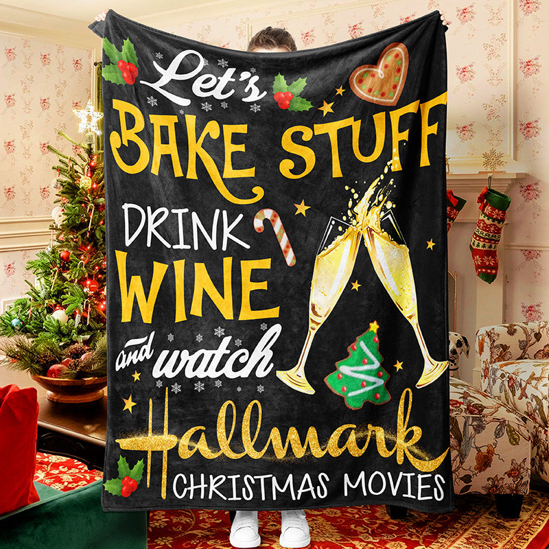 Celebrate Christmas Golden Champagne Christmas Blanket