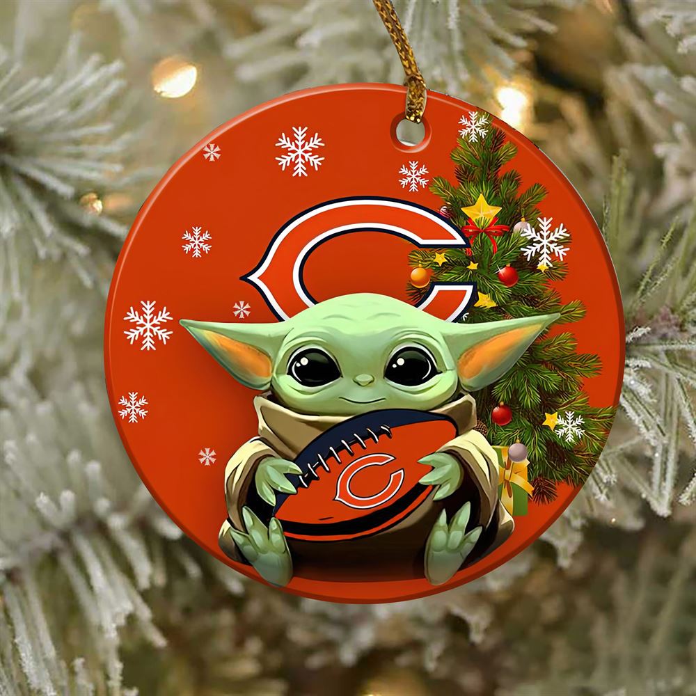 Chicago Bears Baby Yoda NFL Ornaments 2022