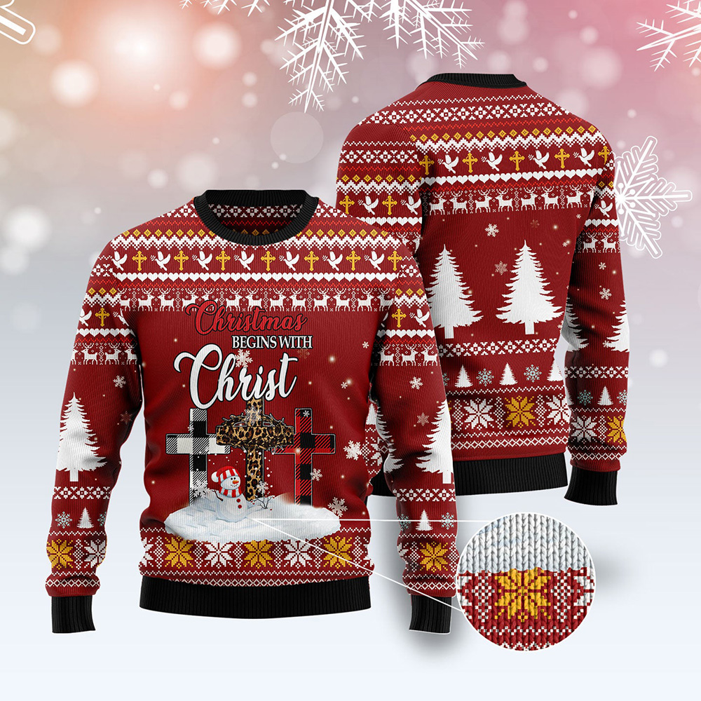 Christian Christmas Ugly Christmas Sweater Christmas Crewneck Sweater