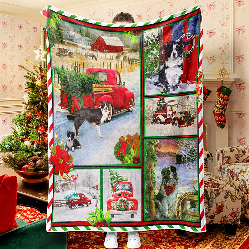 Christmas Blanket Truck Christmas Tree Blanket Border Shepherd
