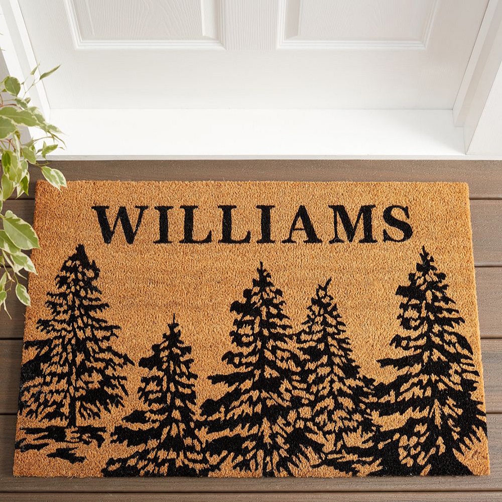 Conell Tree Personalized Brown Christmas Doormat
