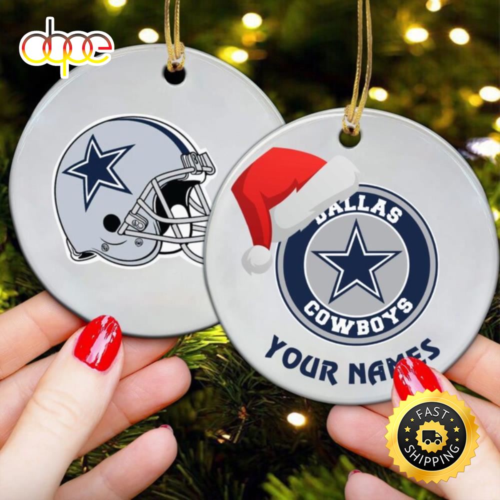 Dallas Cowboy Christmas Personalized NFL Football Ornaments