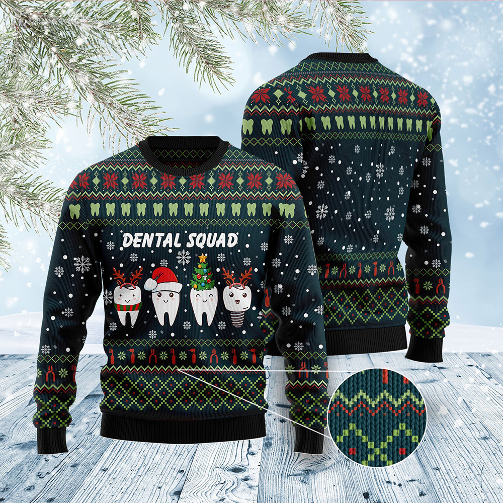 Dental Squad Ugly Christmas Sweater Christmas Crewneck Sweater