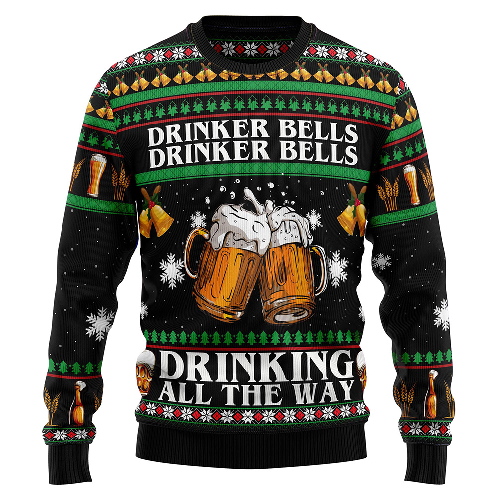 Drinker Bell Ugly Christmas Sweater Christmas Graphic Sweater