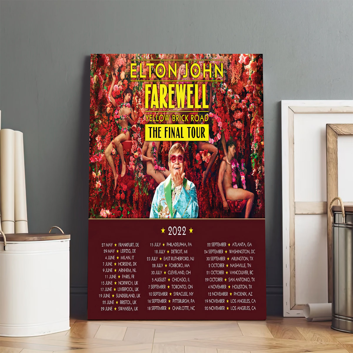 Elton John The Final Tour 2022 Farewell Yellow Brick Road Poster Canvas