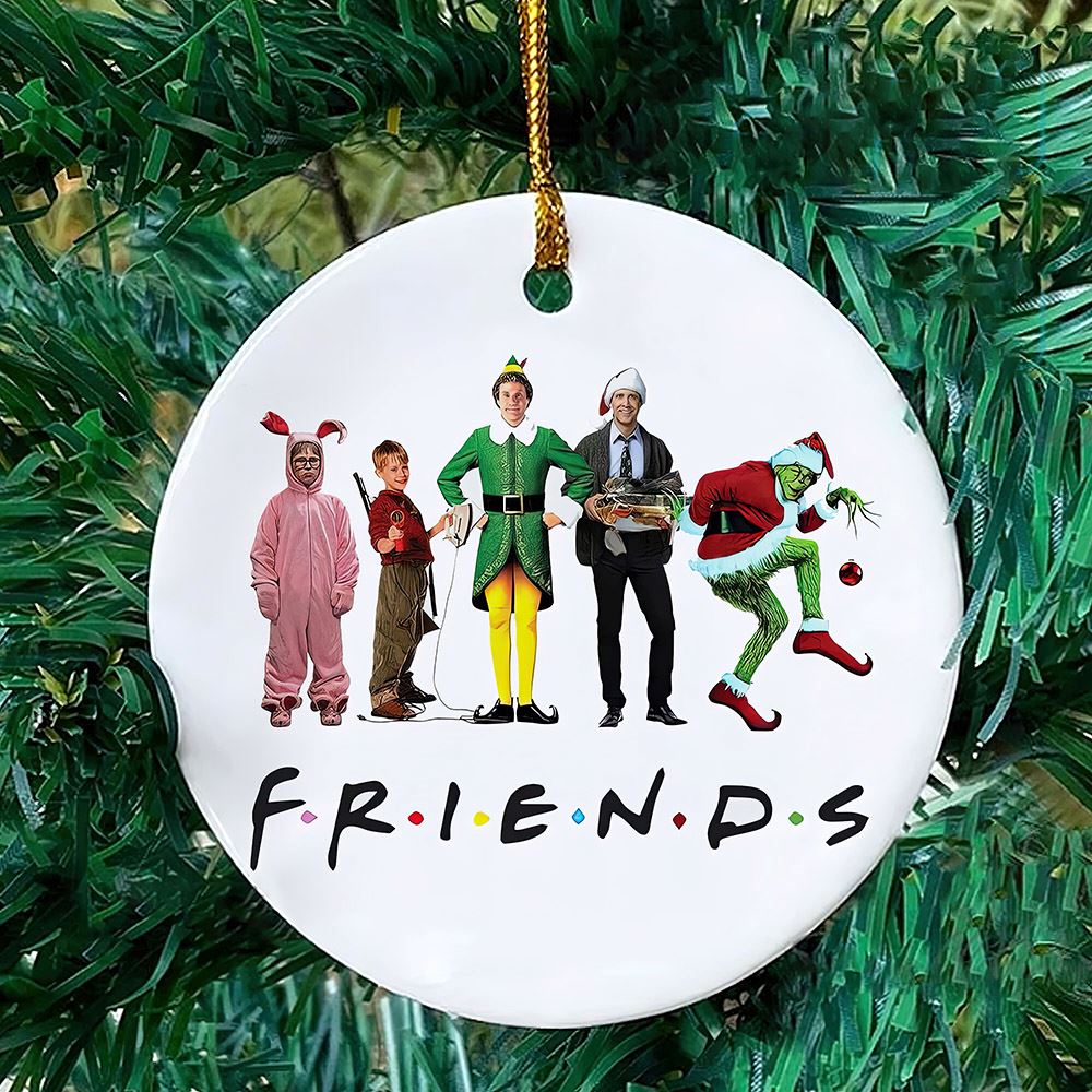 Friends Merry Christmas 2022 Grinch Arm Holding Ornament