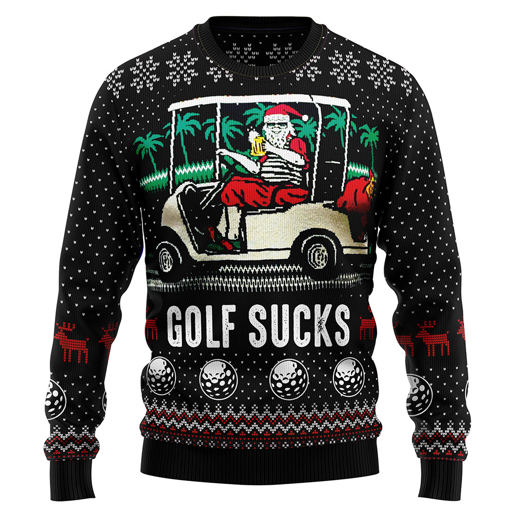Golf Sucks Ugly Christmas Sweater Christmas Outfits Gift