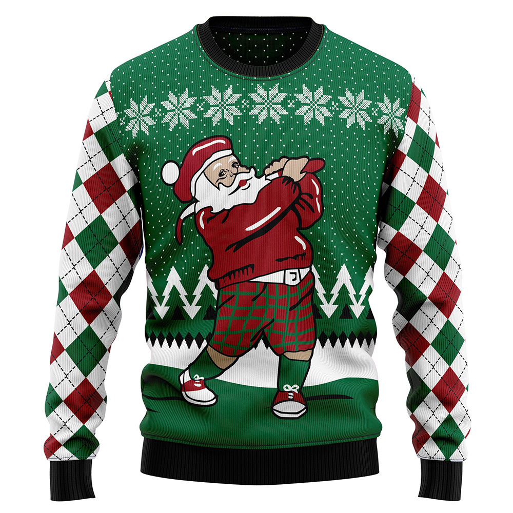 Golfer Santa Ugly Christmas Sweater Christmas Sweater For Men Women