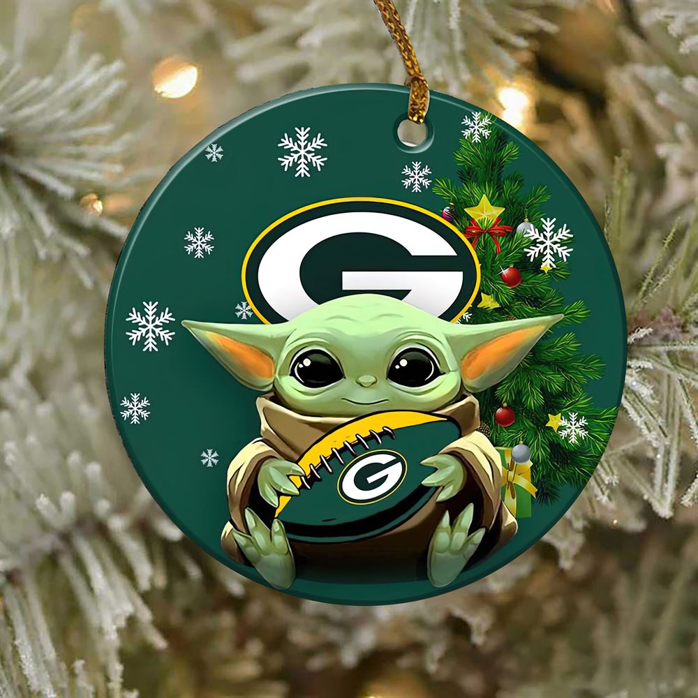 Green Bay Packers Baby Yoda NFL Ornaments 2022