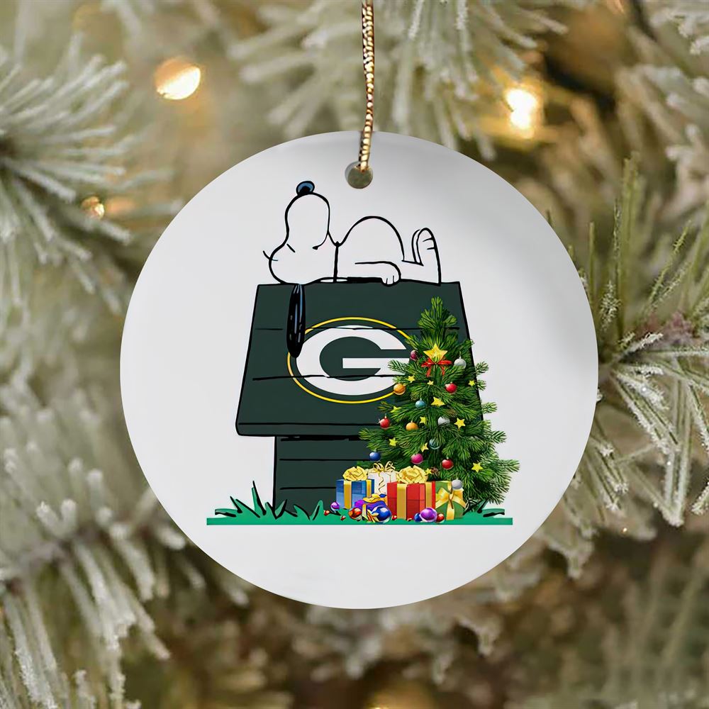 Green Bay Packers Snoopy NFL Football Ornaments 2022