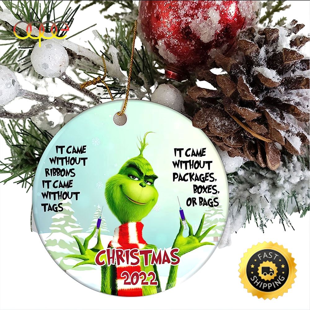 Grinch Face Christmas 2022 Stink Stank Stunk Grinch Lover Merry Grinch Christmas Ornament