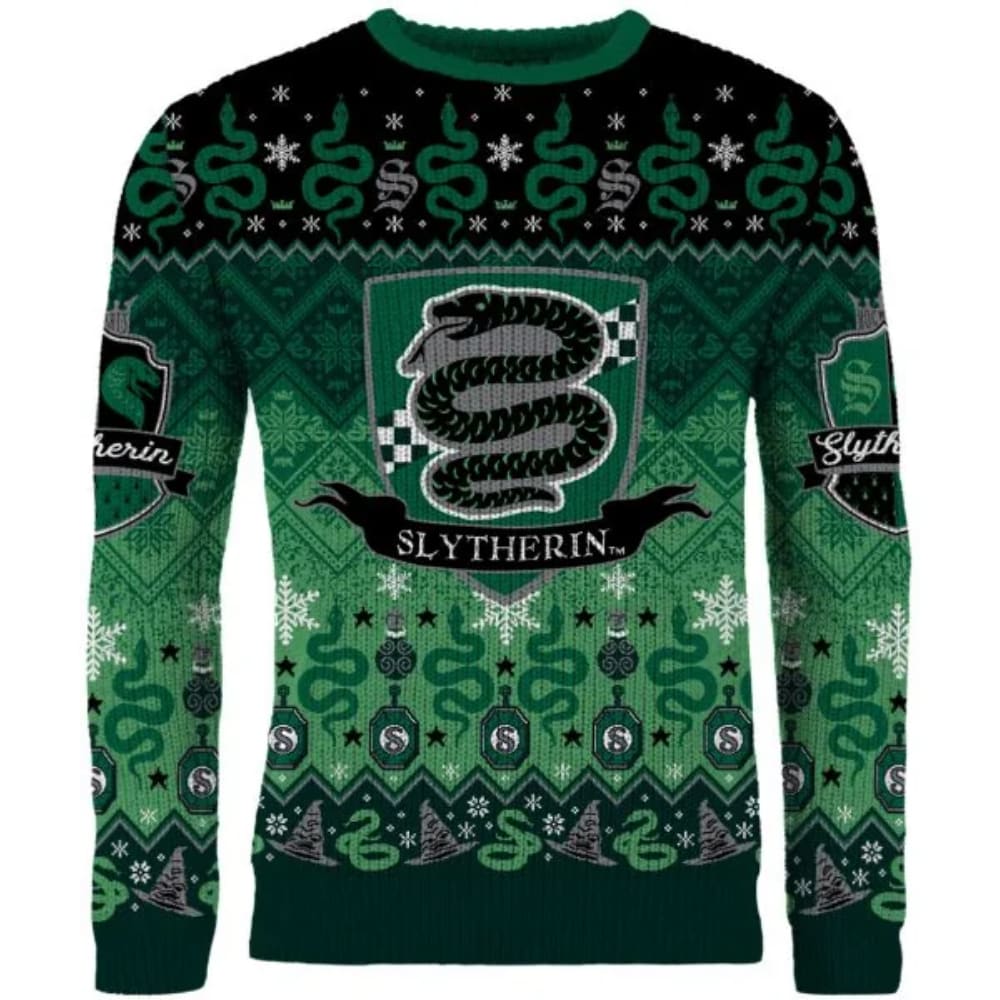 Harry Potter Slytherin Round The Christmas Tree Christmas Sweater