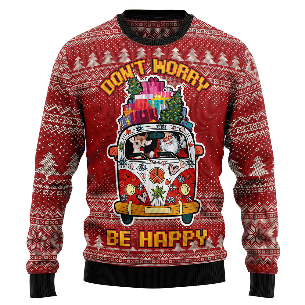 Hippie Car Ugly Christmas Sweater Christmas Outfits Gift