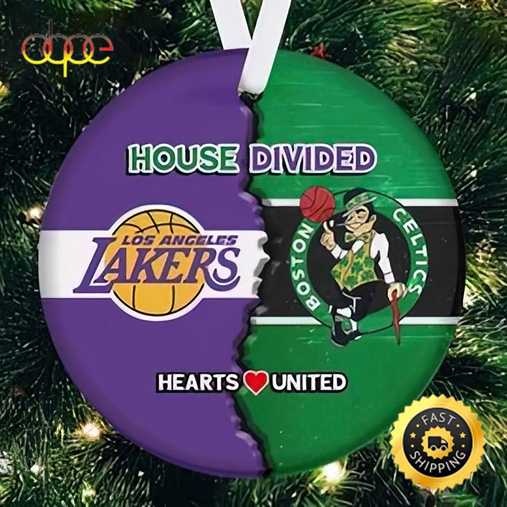 House Divided Christmas Decorations Lakers Christmas Ornaments