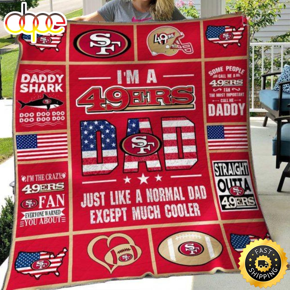 I Am 49ers Dad Football Christmas Blanket