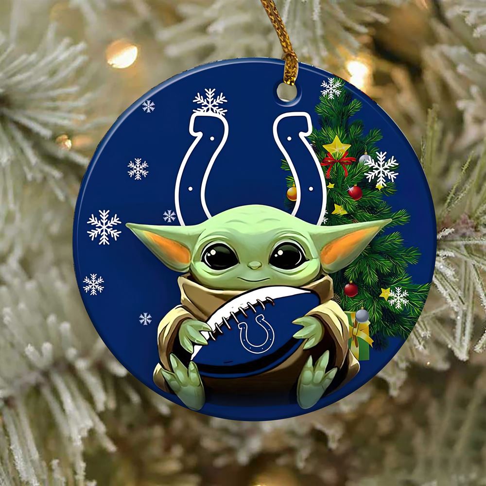 Indianapolis Colts Baby Yoda NFL Football Ornaments 2022