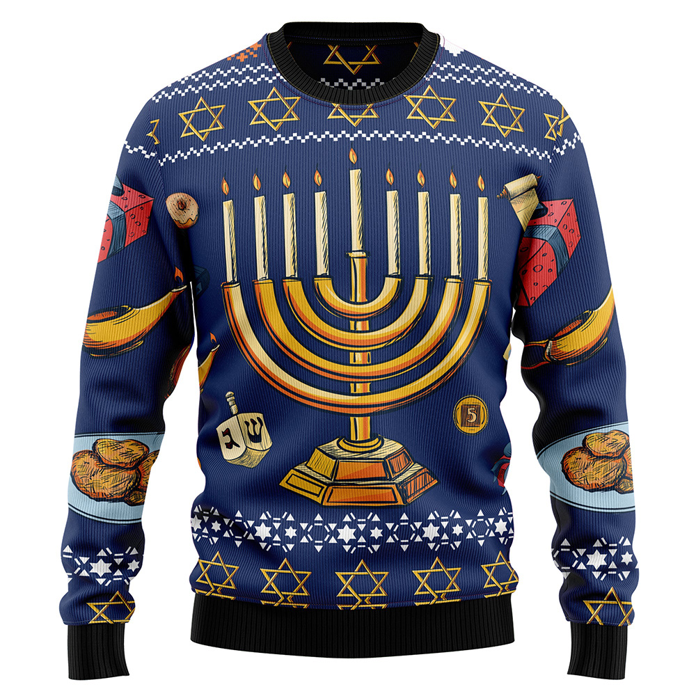 Jewish Hanukkah Ugly Christmas Sweater Lover Xmas Sweater Gift
