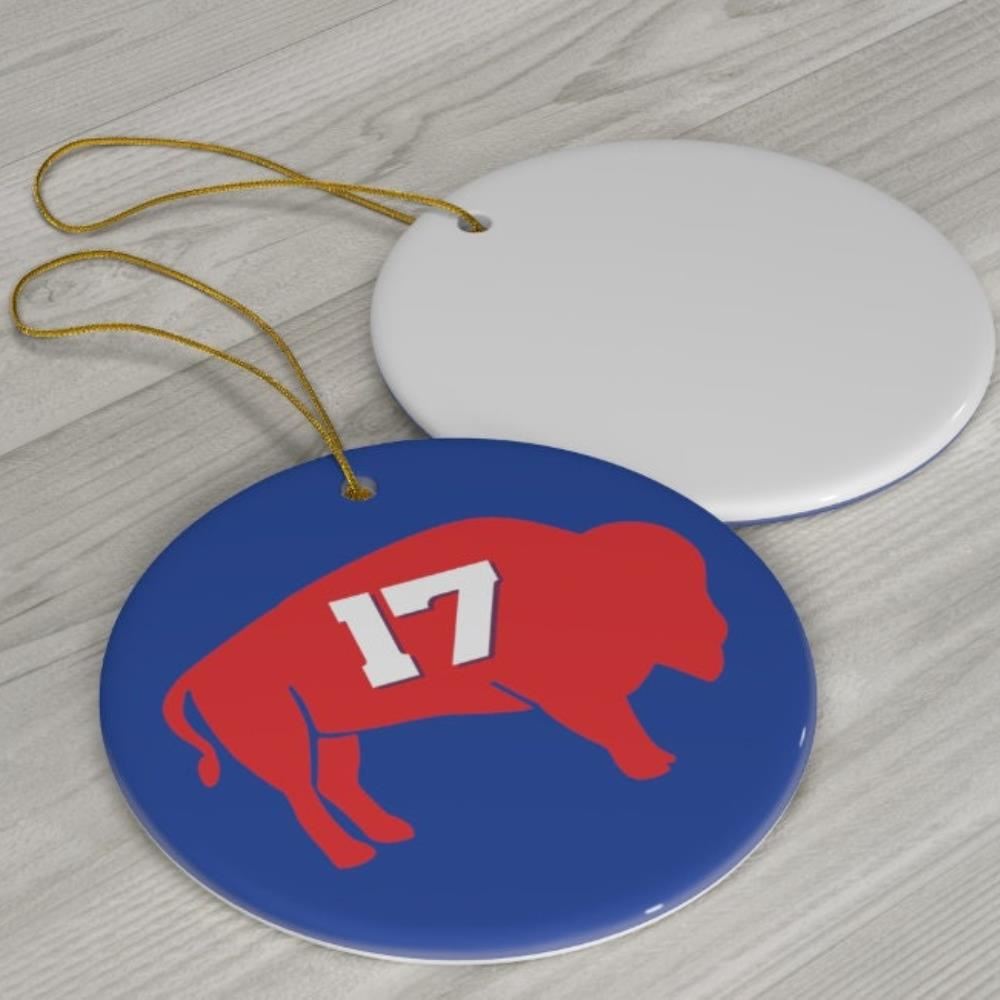 Josh Allen 17 Buffalo Bills Quarterback Christmas Nfl Football Ornaments