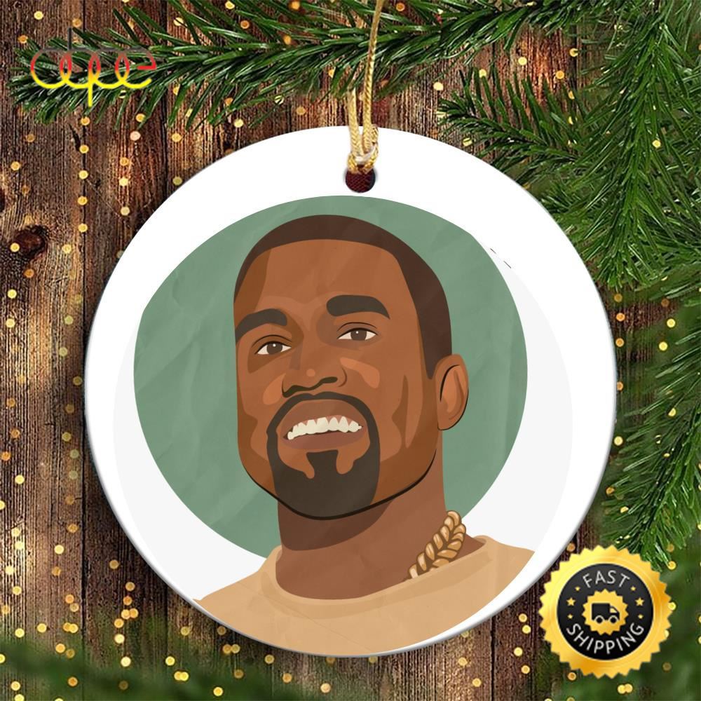 Kanye West Merry Christmas 90s Hip Hop Christmas Ornament