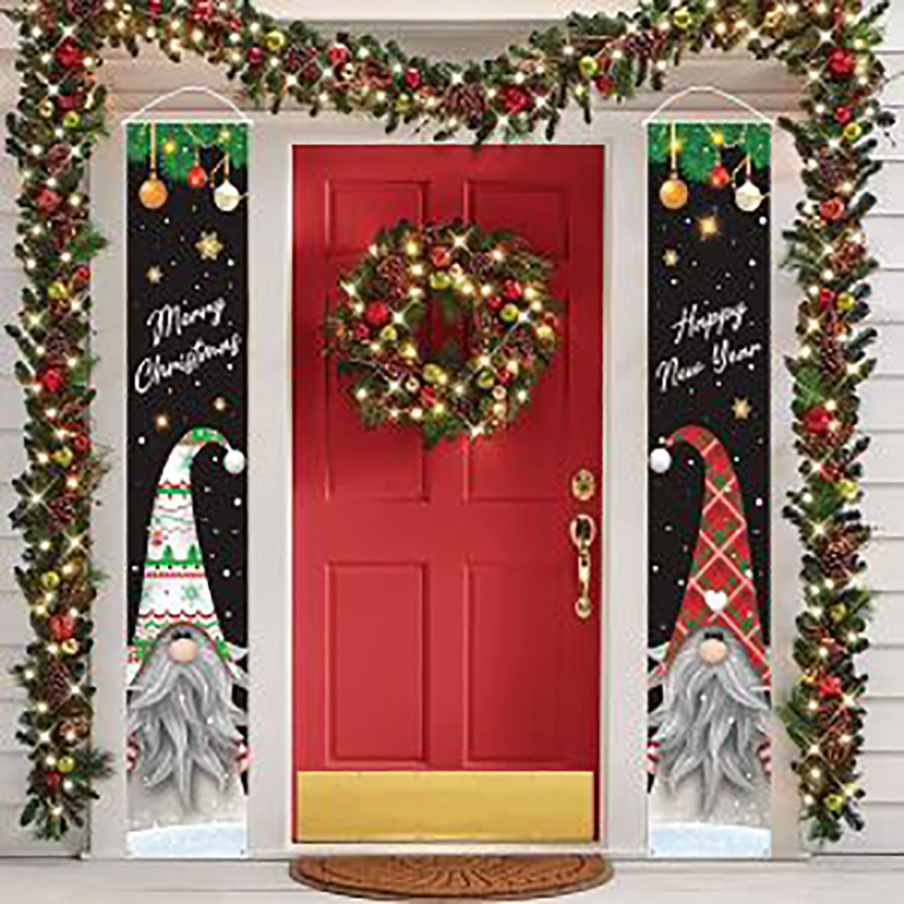 Let It Snow Merry Christmas Hanging Door Banner