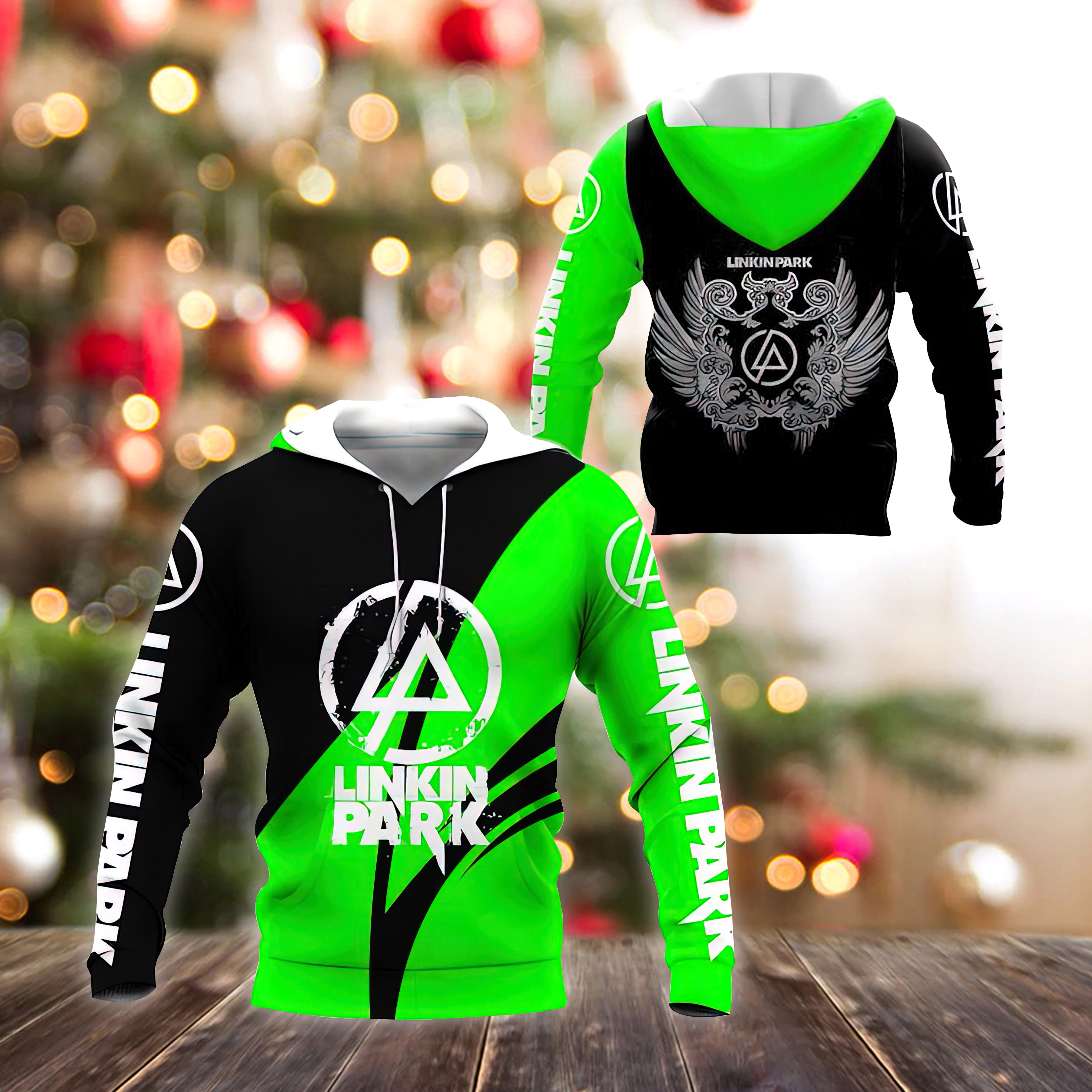 Linkin Park 2022 Green Black Christmas 3d All Over Printed Shirt