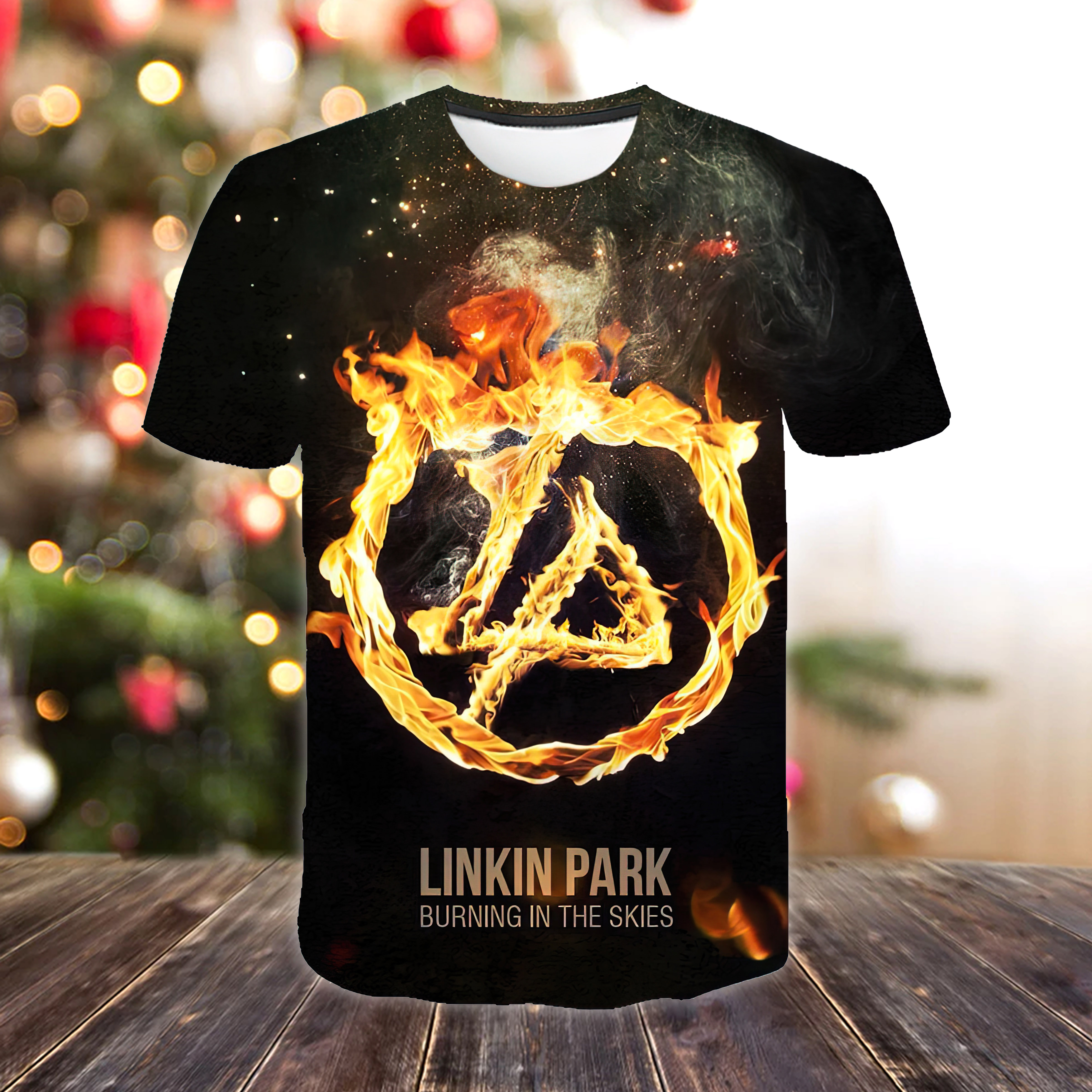 Linkin Park Burning In The Skies Christmas 3D All Over Printed Shirt