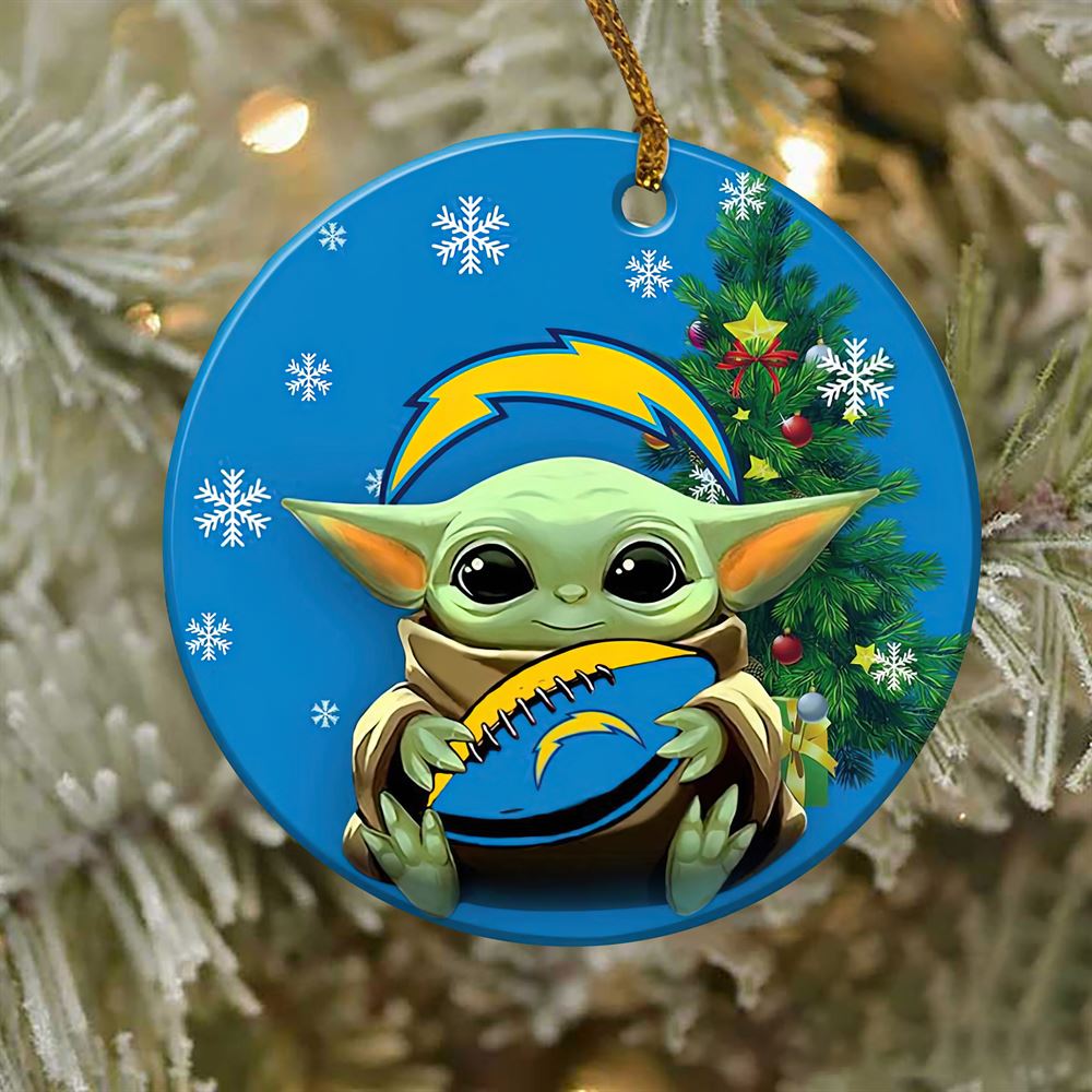 Los Angeles Chargers Baby Yoda NFL Football Ornaments 2022