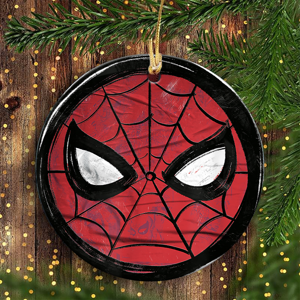 Marvel Spider Man 60th Anniversary Red Spidey Panel Mask Marvel Ornaments