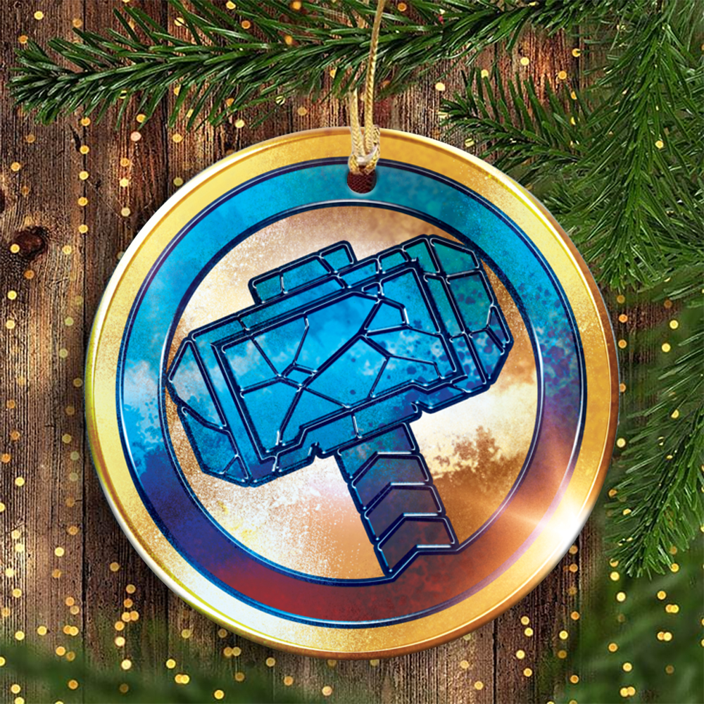 Marvel Thor Love And Thunder Mjolnir Icon Marvel Christmas Ornaments
