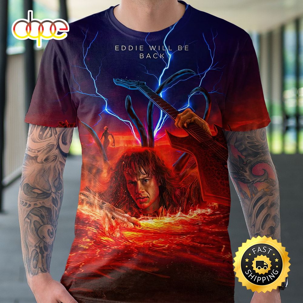Master Of The Upside Down Stranger Things Eddie Will Be Back Shirt All Over Print