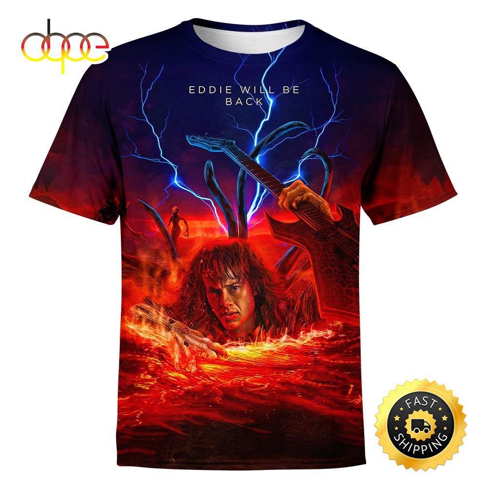 Master Of The Upside Down Stranger Things Eddie Will Be Back Shirt All Over Print