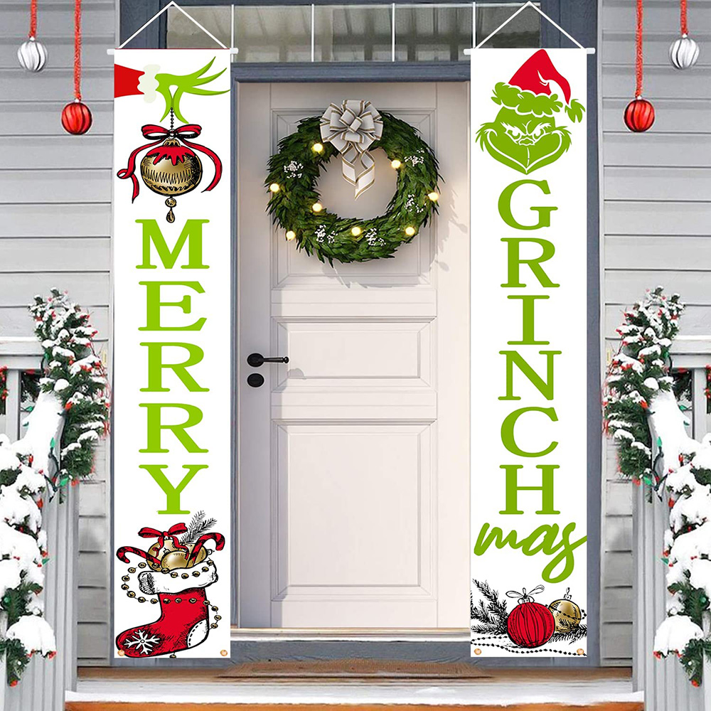 Merry Christmas Grinch Xmas 2022 Door Banner