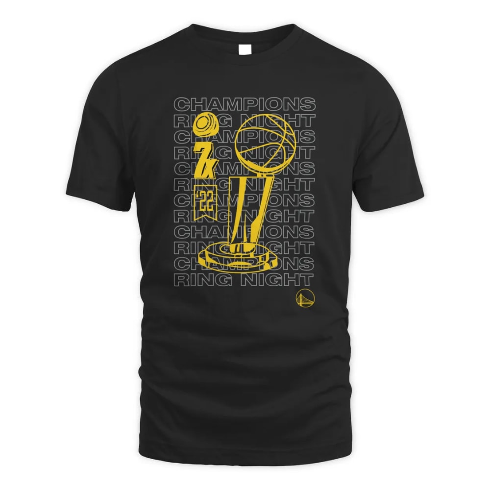 NBA Finals Champions Ring Night Locker Golden State Warriors 2022 T Shirt