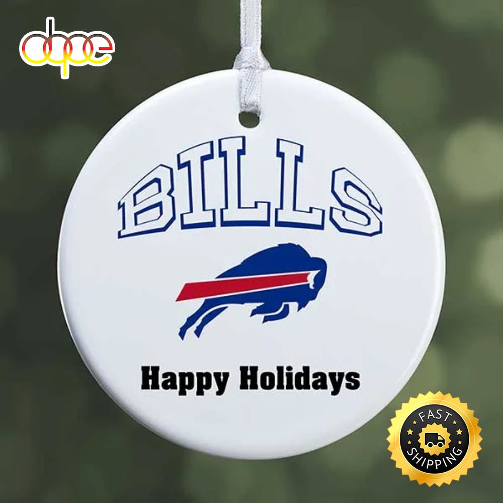 NFL Buffalo Bills Happy Holidays NFL Football Ornaments