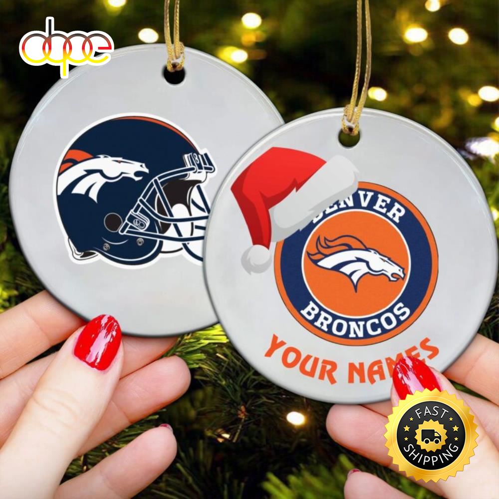 NFL Denver Broncos Personalized NFL Football Ornaments