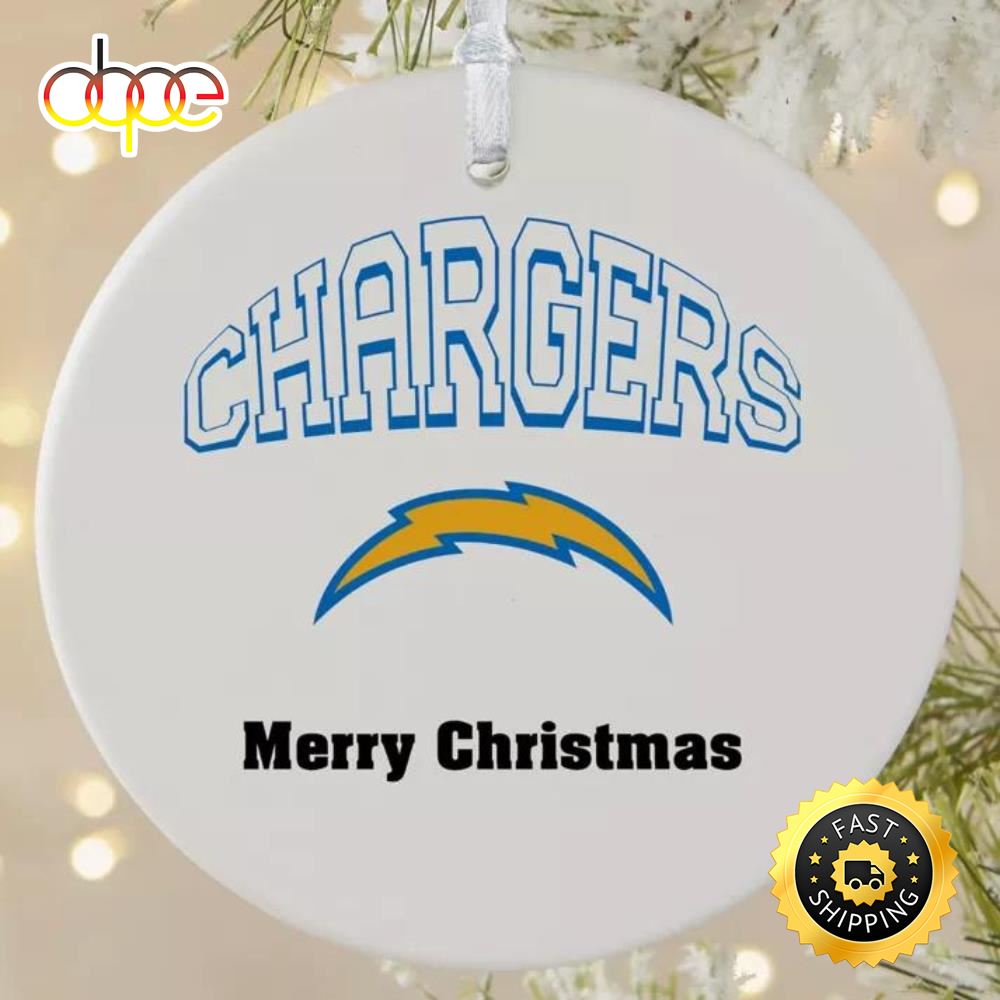 NFL Los Angeles Chargers Merry Christmas NFL Football Ornaments