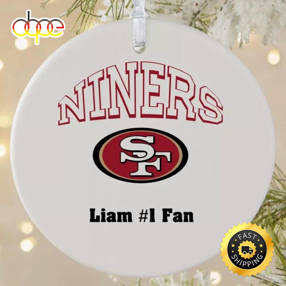 NFL San Francisco 49ers Personalized NFL Football Ornaments