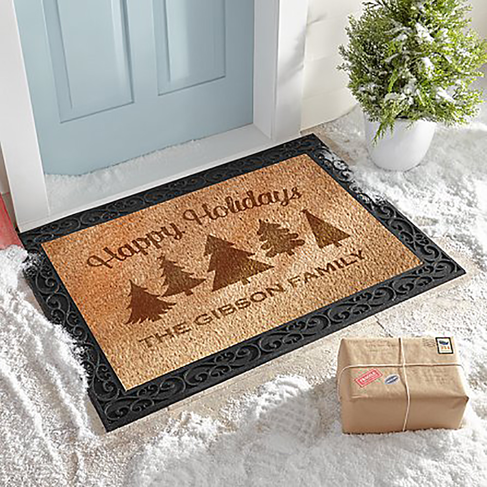 New Christmas Tree Coir Happy Holidays Christmas Doormat